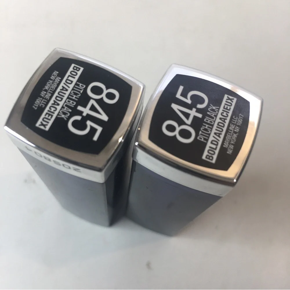 NEW 2 Maybelline Color Sensational 845 Pitch Black Matte Finish Lipstick